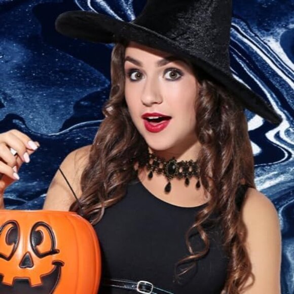 Dark Glamorous Gothic Lace Choker with Pendant - For Halloween and Formal Events - Picture 2 of 9